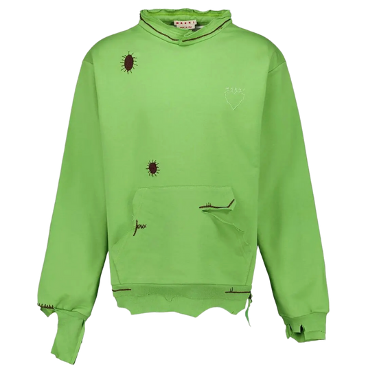 MARNI 'BUG DISTRESSED' GREEN SWEATER