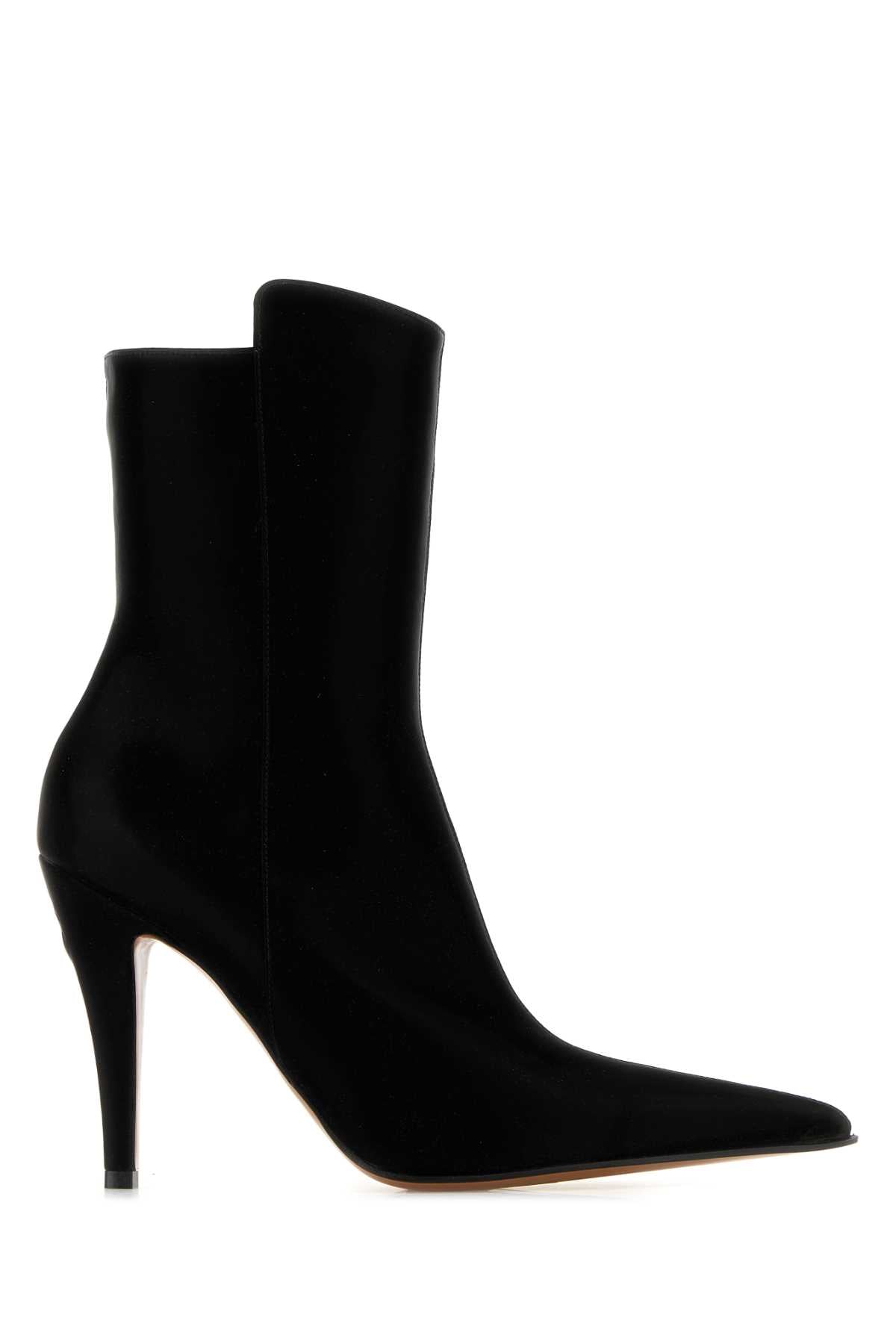 Alexander Mcqueen アレクサンダーマックイーンブラックファブリックバーディーアンクルブーツ - Image 1
