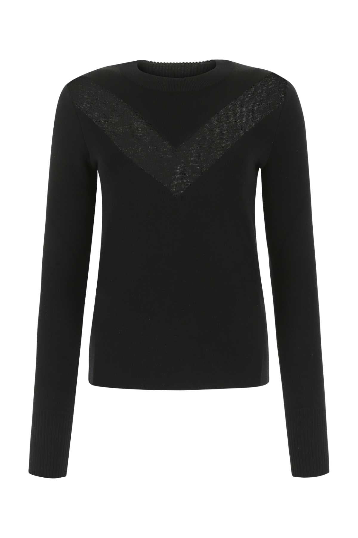 Alexander Mcqueen アレクサンダーマックイーンブラックストレッチウールブレンドセーター - Image 1