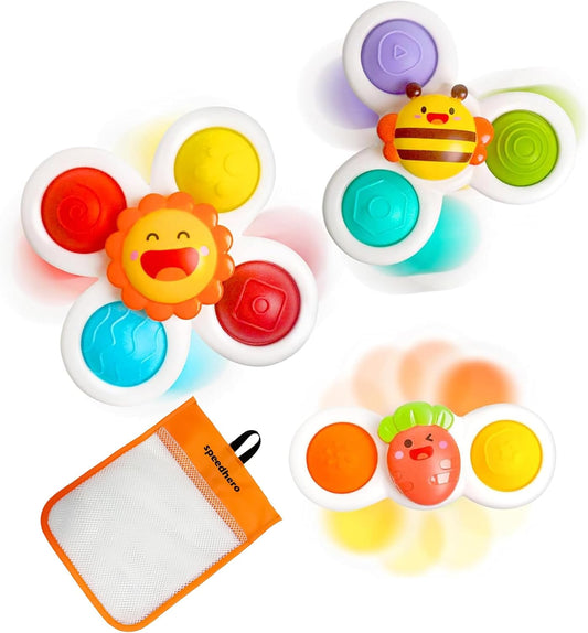 Baby Bath Toy Set of 3 Hand Spinner 0 Years Old with Suction Cup Toy