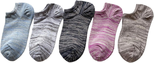 Women's Socks, Ankle Length, Thin, Summer, Short, Sports, 5 Pair Set (Color Available)