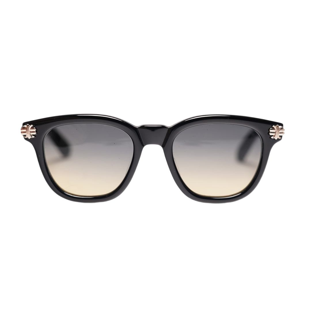 CHROME HEARTS 'SMOKE SHOW' DIAMOND BLACK/GOLD SUNGLASSES