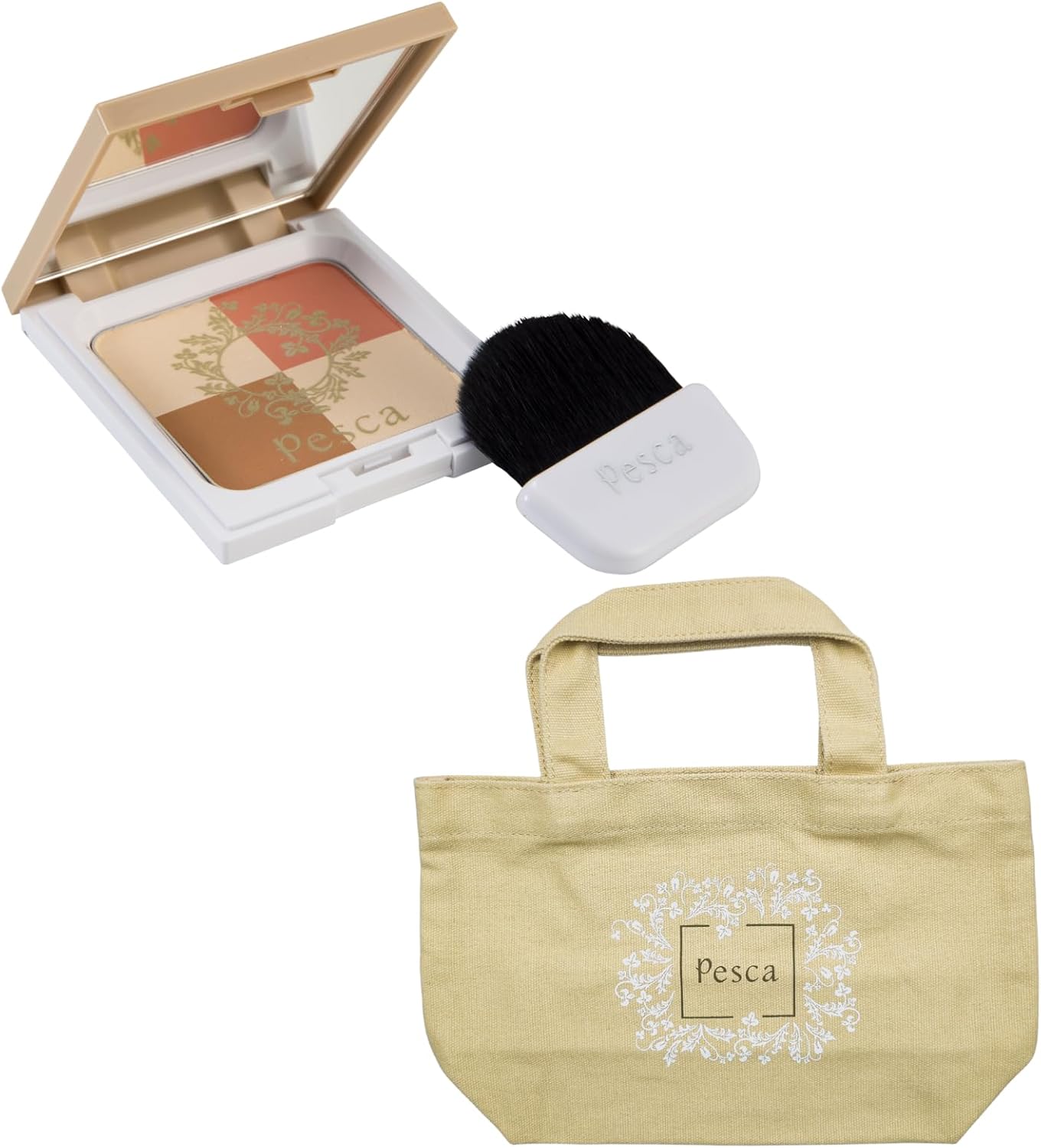 PESCA Serum BB Face Color + Tote Bag Special Set, Face Brush Included, 3 Color Magic