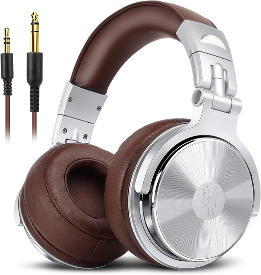 OneOdio Pro30 Headphones Wired High-Resolution Headphones Monitor DJ Studio Recording/Instrument Practice/Mixing/TV Viewing/Movie Watching (Silver) | High Resolution DJ Monitor, Studio Recording, Musical Instrument Practice/Watching TV Movies