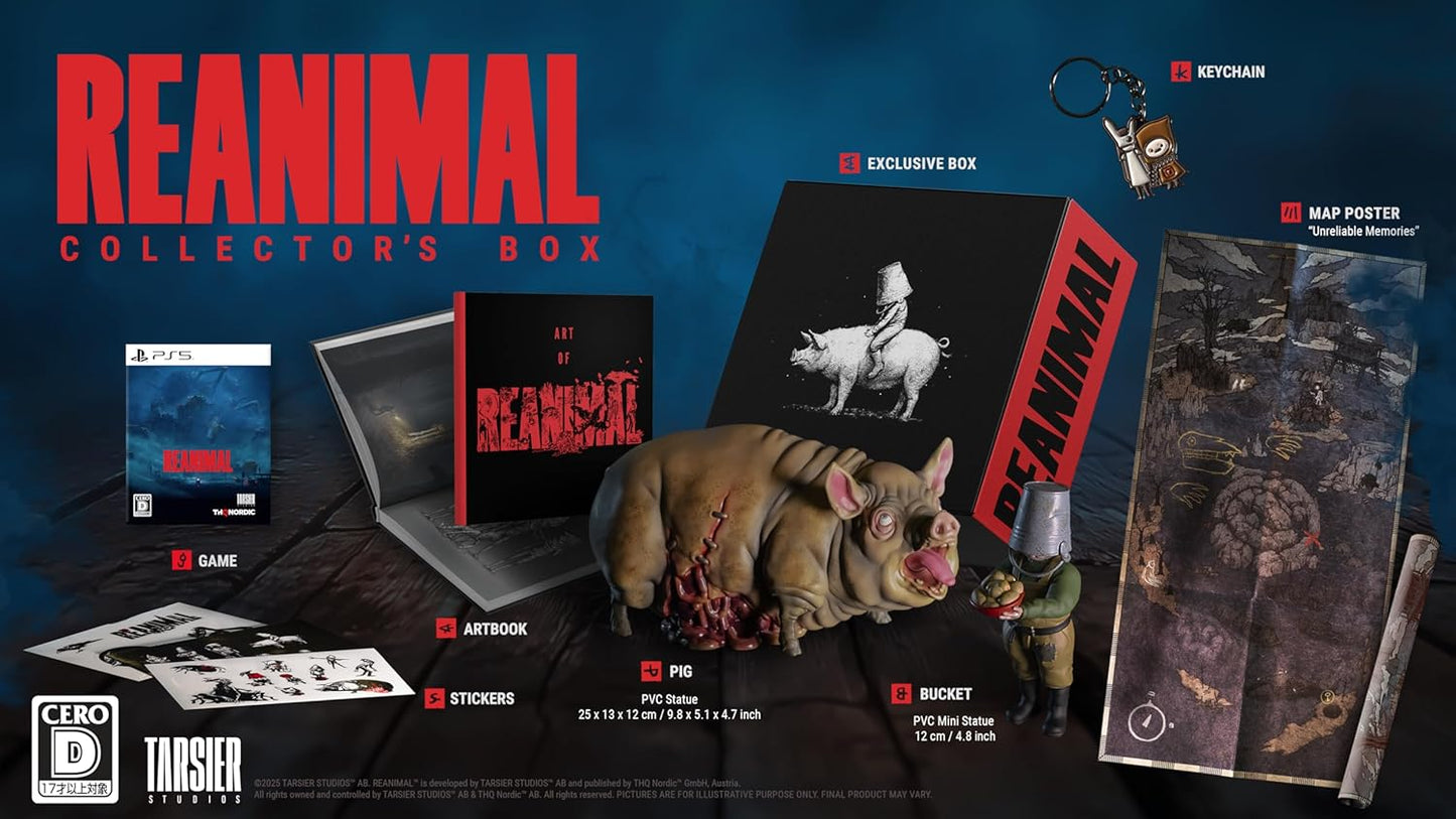 REANIMAL COLLECTOR'S BOX(リアニマル コレクターズボックス) -PS5 【特典】PIGフィギュア、BUCKETフィギュア、メタルキーホルダー、マップポスター、アートブック、ステッカー3シート、限定コレクターズボックス 同梱