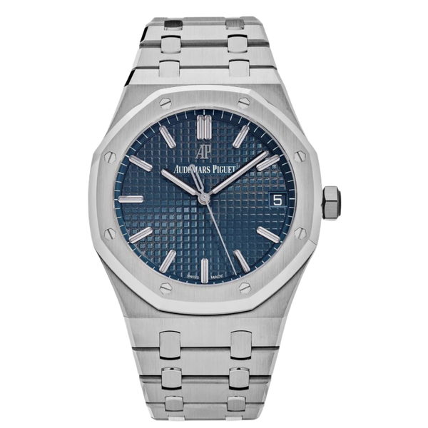 AUDEMARS PIGUET ROYAL OAK SELF WINDING 'BLUE FACE' 41 STAINLESS STEEL WATCH 2023