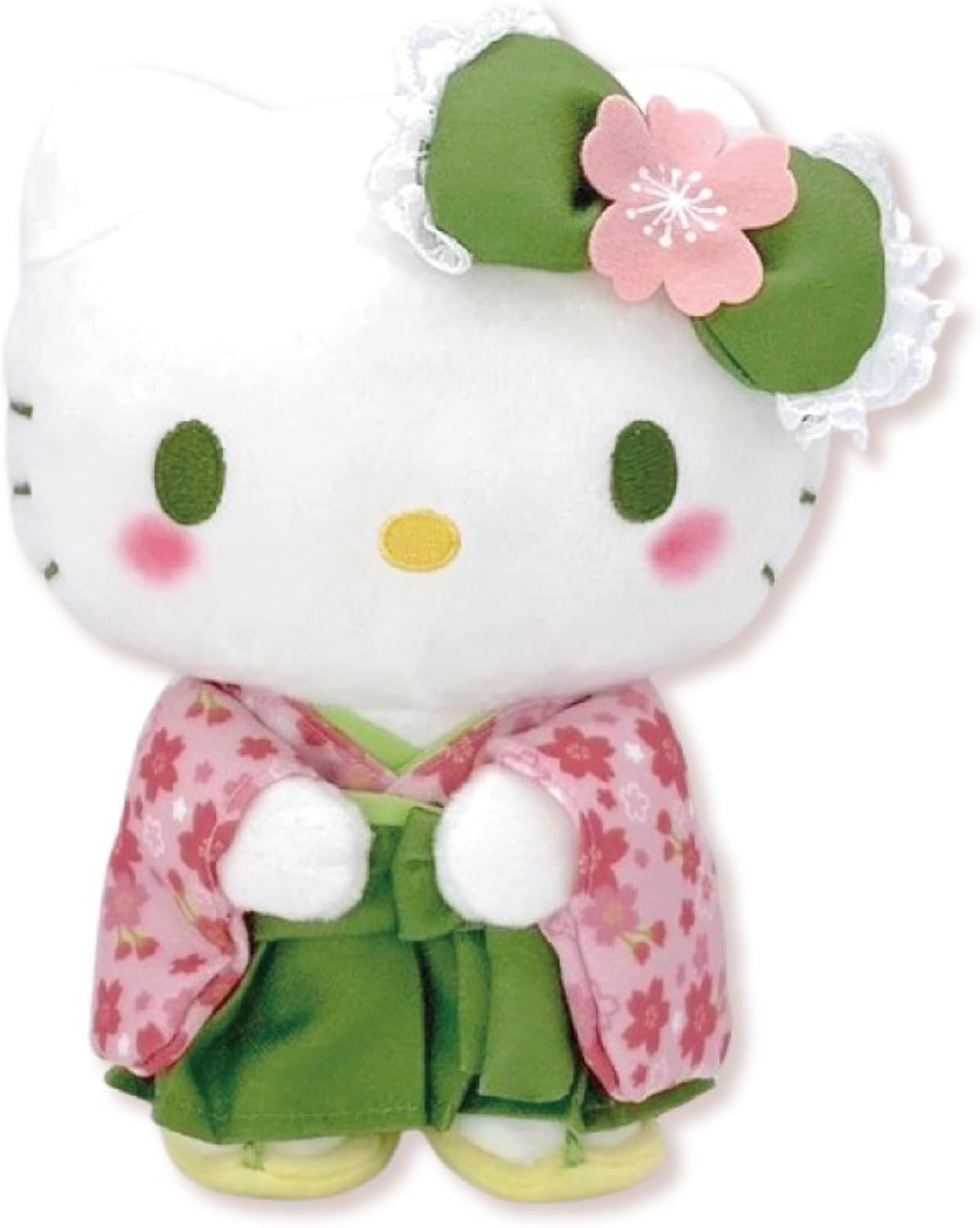 Nakajima Corporation Sanrio Characters Matcha Kimono Hello Kitty Plush Toy S 204202-24 H 20 x W 15 D 9.5 cm