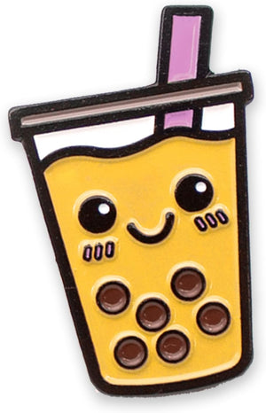 Enamel Pin Set for Backpack, Bag, Lapel, Kawaii Drink Button Collector - Boba Tea