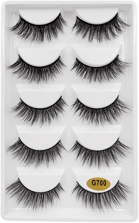 5 Pairs Mink Eyelashes Ultra Dense Stage Makeup Natural False Eyelashes Long Eyelashes Extensions Fake Eyelashes Handmade (G700)
