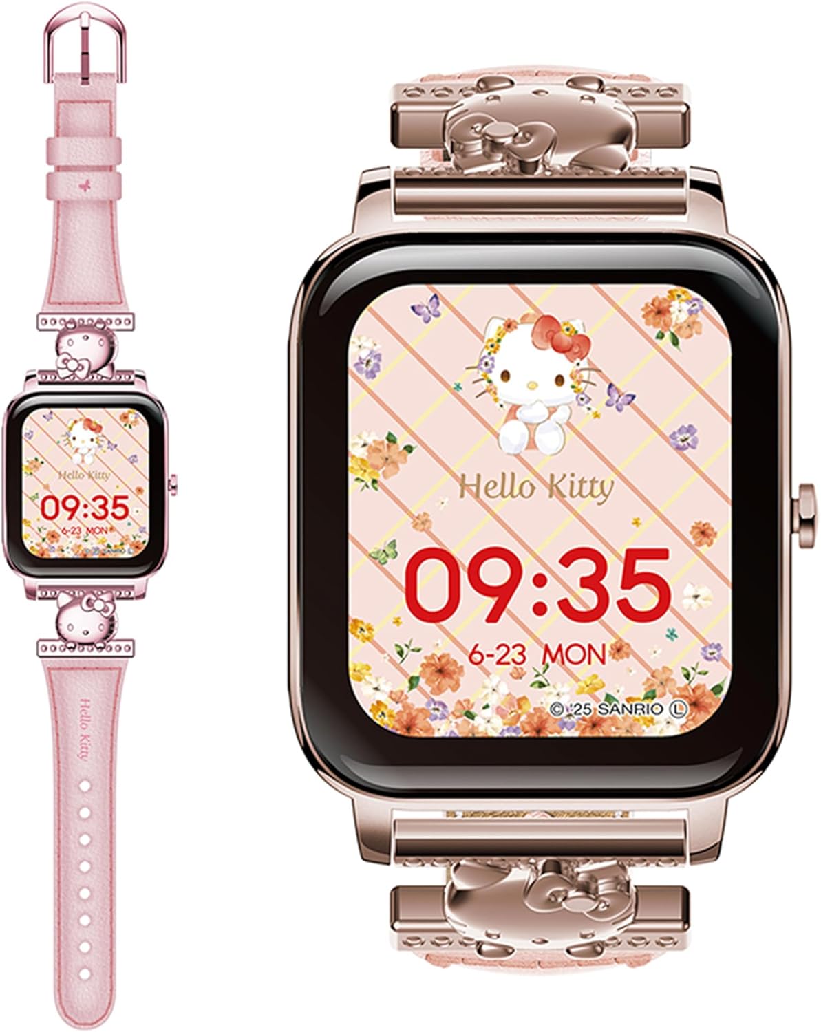 Sanrio Smart Watch Hello Kitty Design Strap Original Voice Sanrio App Notifications Music Playback Waterproof IP68 Remote Shutter 1 GH-SMWL-KT