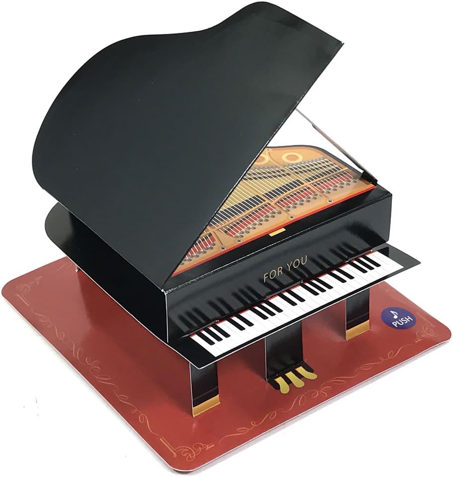 Sanrio P477 Light & Melody Birthday Card, Piano