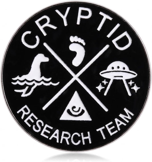 1 pin esmaltado para equipo de investigación críptida, bigfoot OVNI Loch Ness, monstruo paranormal de solapa, divertido broche de criatura misteriosa para chaqueta, mochila, sombrero, regalo