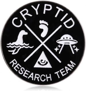 1 pin esmaltado para equipo de investigación críptida, bigfoot OVNI Loch Ness, monstruo paranormal de solapa, divertido broche de criatura misteriosa para chaqueta, mochila, sombrero, regalo