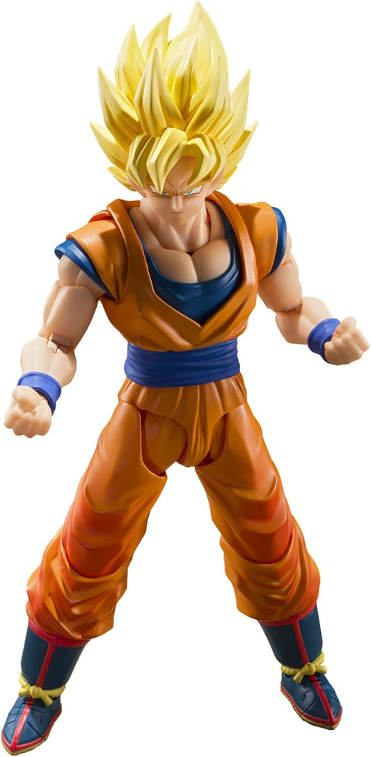 TAMASHII NATIONS S.H. Figuarts Dragon Ball Z Super Saiyan Son Goku (Beginning of the Decisive Battle), Approx. 5.7 inches (145 mm), PVC & ABS Pre-painted Action Figure