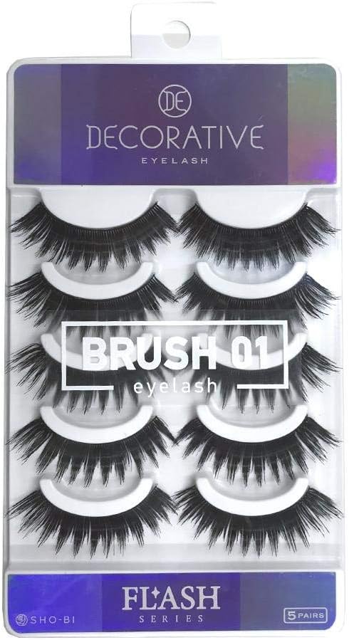 DECORATIVE EYELASH Decorative Eyelashes for False Eyelashes FLASH Series BRUSH 01 SE49064 5 Pairs (x1)
