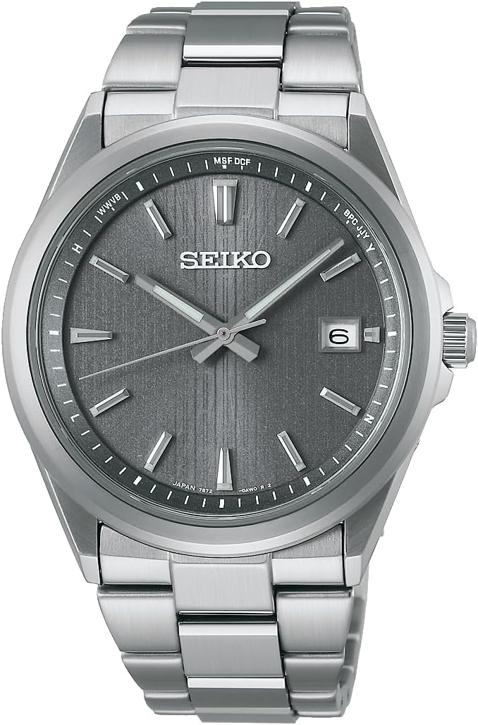 Seiko Selection S-Series Premium Stainless Steel Radio Solar, Men's, Dial: Grey, Bracelet Type
