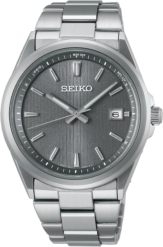 Seiko Selection S-Series Premium Stainless Steel Radio Solar, Men's, Dial: Grey, Bracelet Type