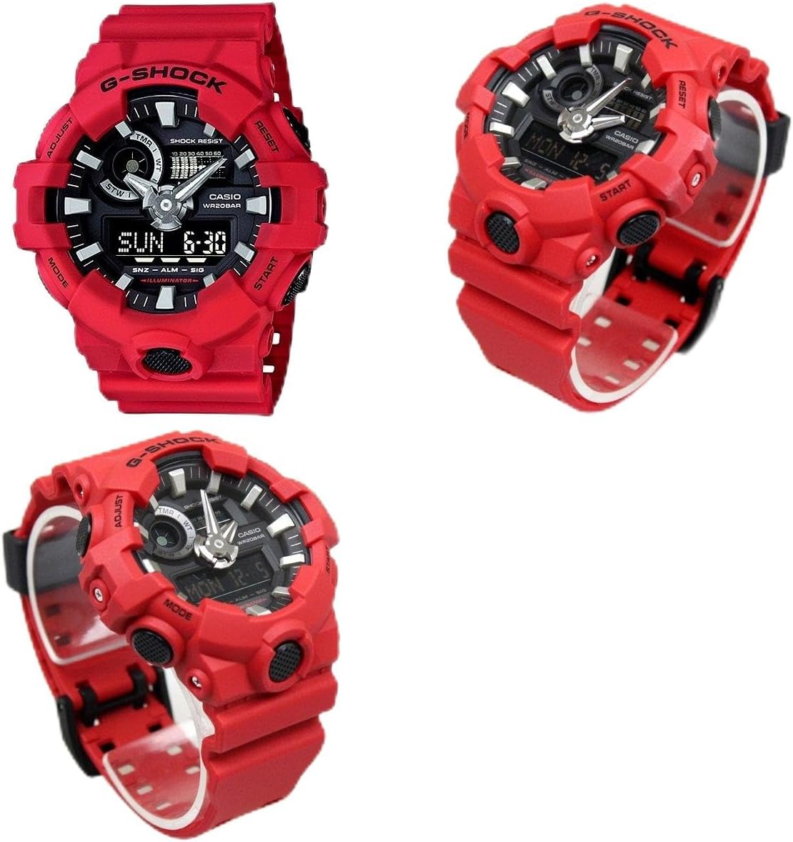 Police Self-Defense Force G-SHOCK Men's Plastic Belt Watch (GA-700-1A GA-700-1B GA-700-2A GA-700-4A GA-700-7A), red, GA-700-4A (red) , fashion watch business watch casual watch mens watch chronograph