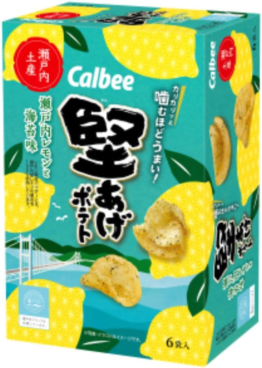 Chugoku Shikoku Limited Hard Aged Potato, Setouchi Lemon and Nori Flavor, Potato Chips, 1 Box (0.5 oz (15 g) x 6 Bags)