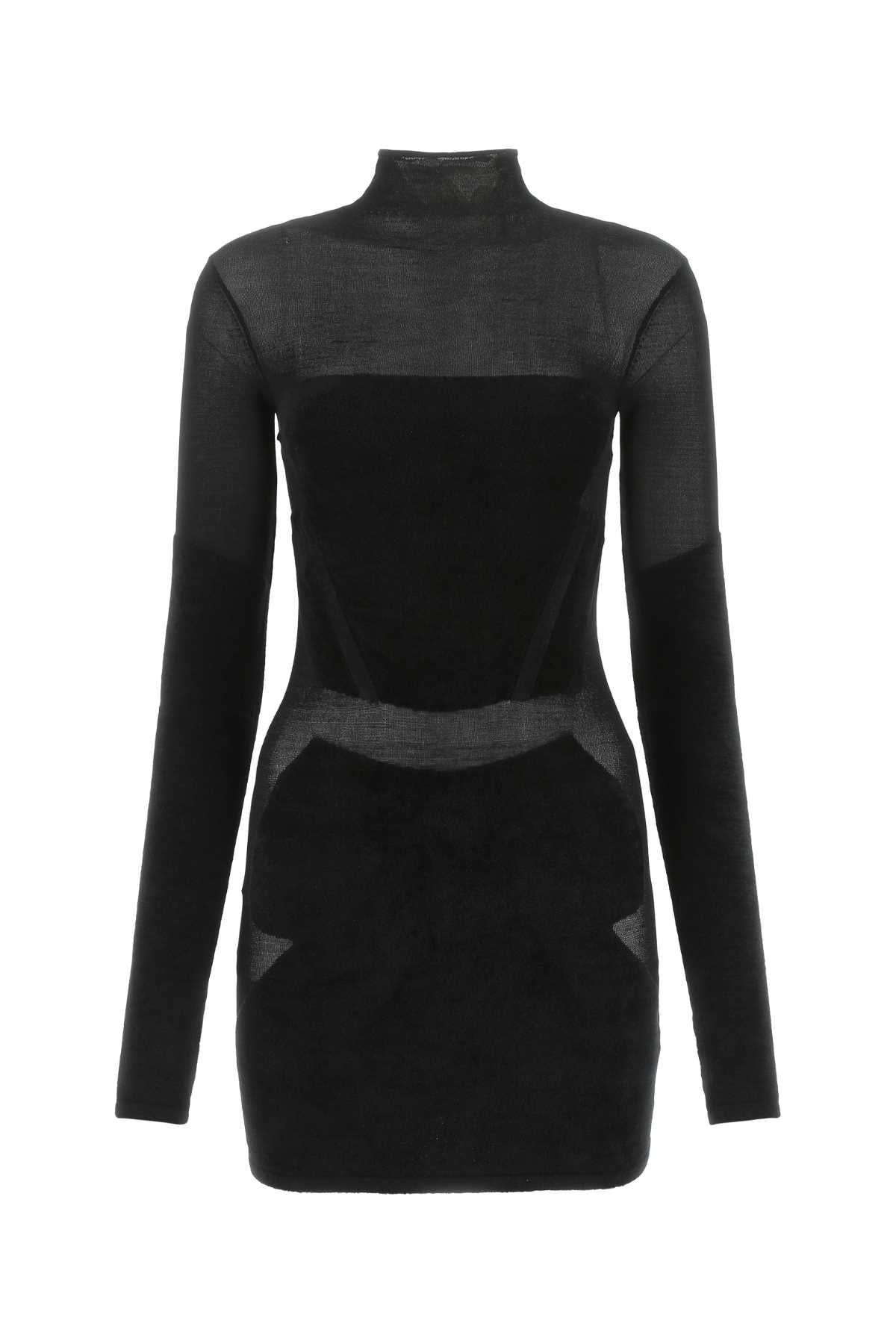 Dion Lee ディオンリーブラックストレッチビスコースブレンドミニドレス - Image 1