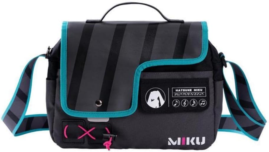 Hatsune Miku Shoulder Bag, Crossbody Backpack, Tablet Computer Storage, Computer Bag, MIKU Large Capacity, Shockproof, Lightweight, Waterproof, Durable, Multifunctional, Travel Bag, Cosplay Bag, For