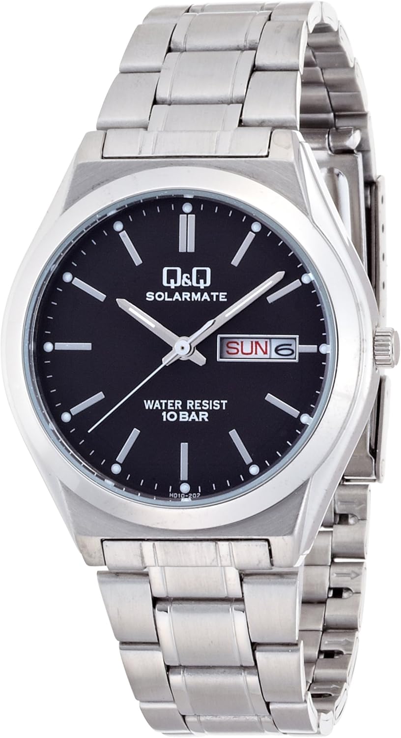 SOLARMATE watch CITIZEN Q & Q Mens Black H010-202 Analog Display Date Display 10 ATM water resistant power (solar mate)