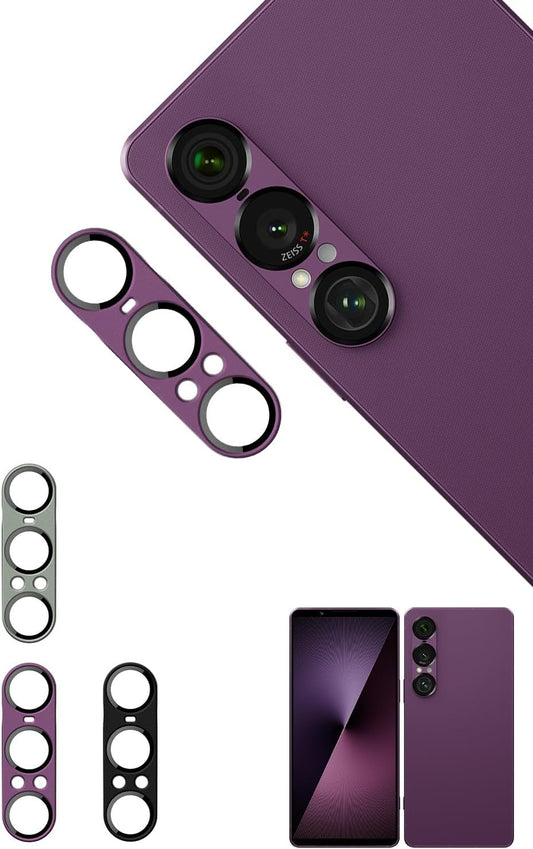 Shizuka Will Xperia 1 vii Camera Protective Camera Cover Camera Lens Tempered Glass Bubble Free Full Protection Protective Film for SO-51F SOG15 Film Glass Film Lens Protector Lens Cover Purple 1 Pack