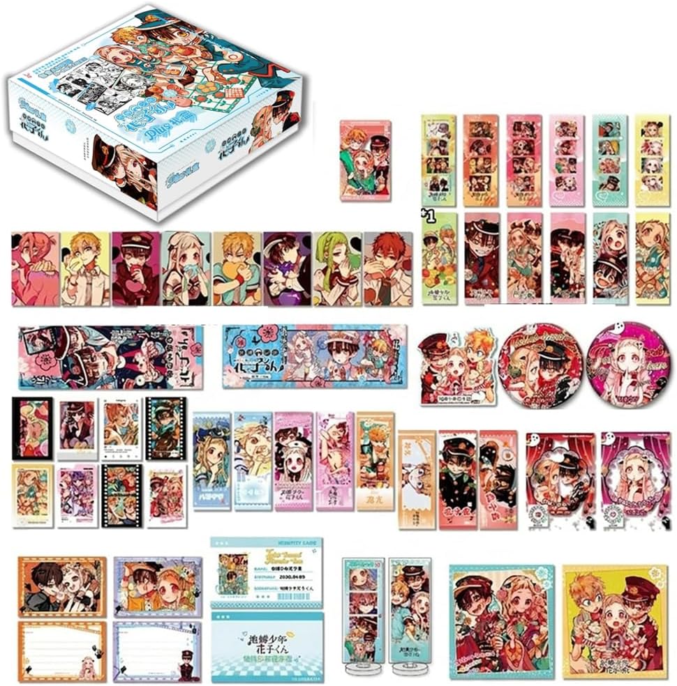 地縛少年花子くん グッズ 福袋 豪華38点セット 花子くん 八尋寧 回転アクリルスタンド ホログラム缶バッジ ポラロイド風カード しおり 色紙 プレゼント ギフトボックス入り [並行輸入品]
