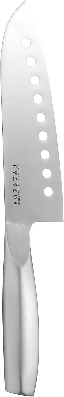 Kai Corporation AB5115 High Carbon Stainless Steel Perforated Santoku Knife, 6.5 inches (165 mm) Pop Star