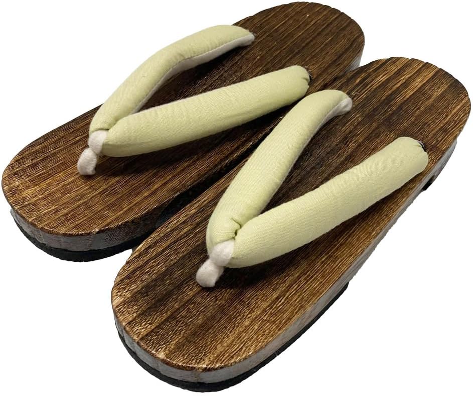 Kyoto Kimono Yuzen Geta Clogs, Women's, Yukata Accessories, Hemp Leaves, Solid Color, Dull Color