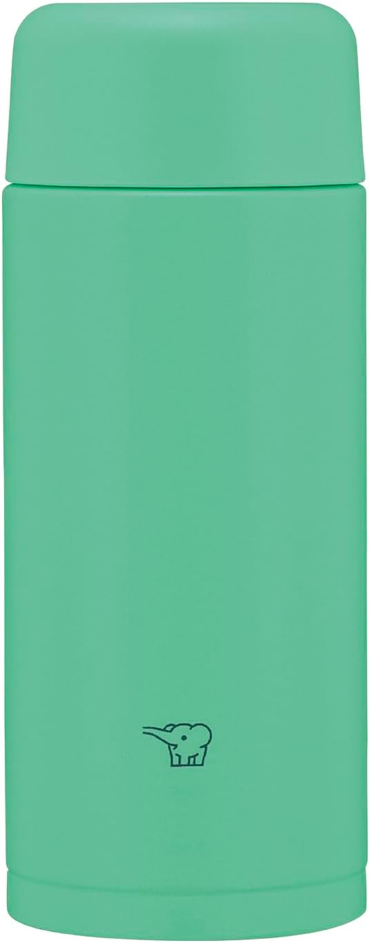 Zojirushi SM-MS25-GM Stainless Steel Water Bottle, Small Capacity, 8.5 fl oz (250 ml), Compact, Screw Type, Dishwasher Safe, Seamless Stopper, Only 2 Pieces, Mint Green