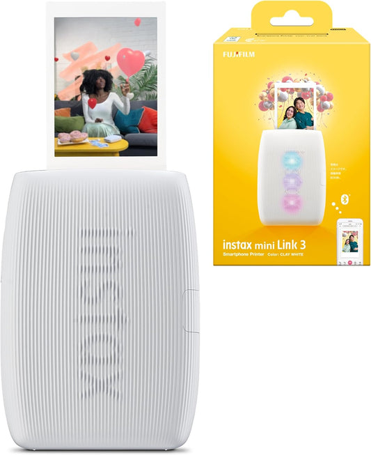 FUJIFILM Cheki instax mini Link 3 INS MINI LINK3 C WHITE Smartphone Printer, Clay White