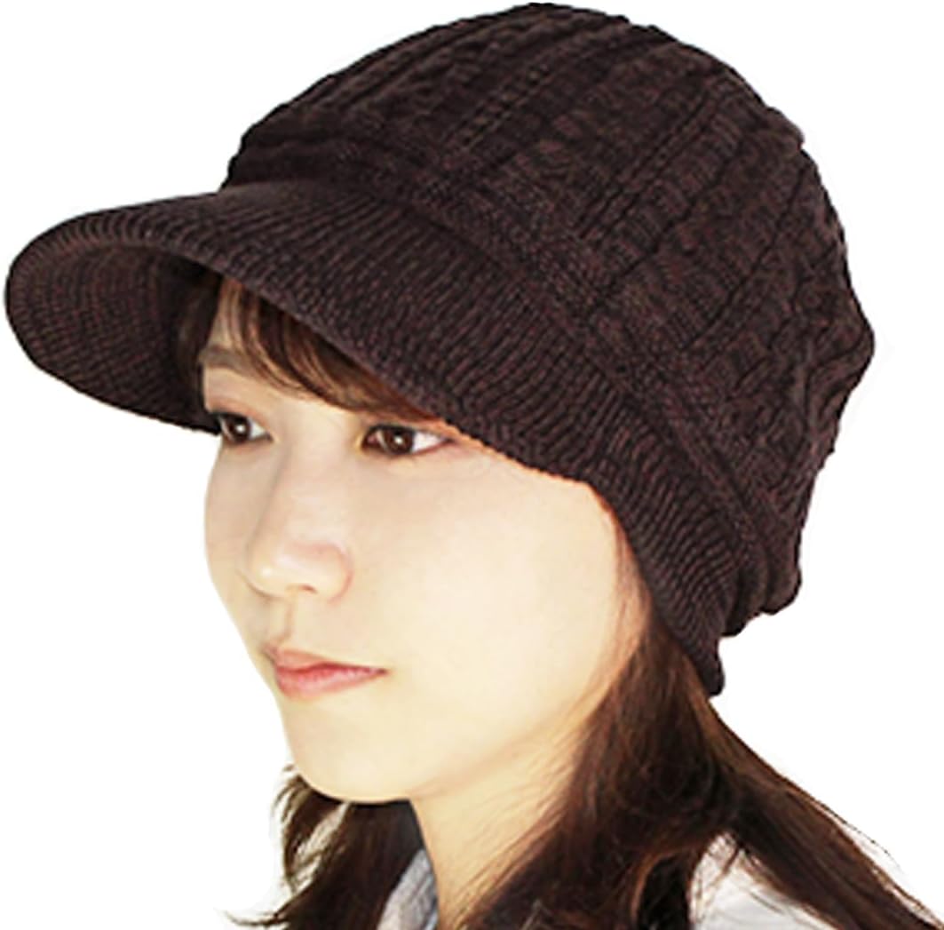 Kokoro Anti-Cancer Medicine/Medical Hat, Organic, with Brim, Cable Pattern Cap [Autumn and Winter] [Made in Japan]