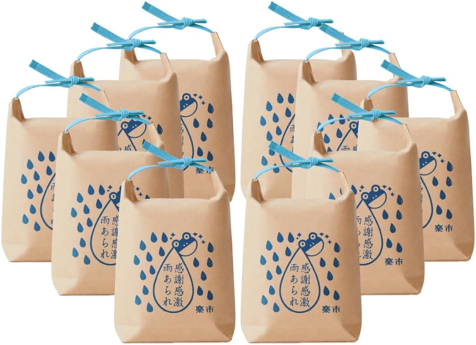 Okashi Rakuichi Kansha Kangeki Amearare Arigatou Arare Combination Set Rice Bags 10-Pack (Dashi Soy Sauce 10-Pack) Okak Individually Wrapped Hail Message Summer Gift Retirement Job Change Snacks Petit