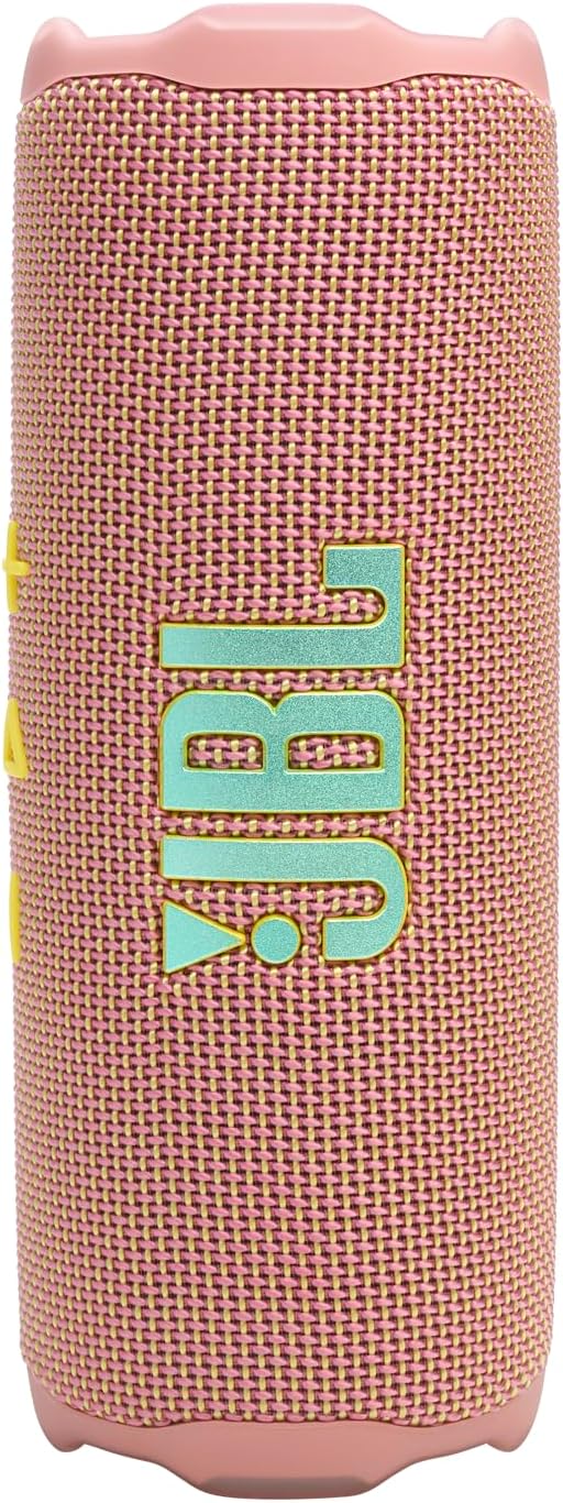 JBL Flip 7, Portable Speaker, Bluetooth Compatible, IP68 Dustproof, Waterproof, USB-C & App Compatible, Lanyard & Carabiner Included, AURA CAST Multi-Speaker Connection, Swoosh Pink, JBLFLIP7PINK