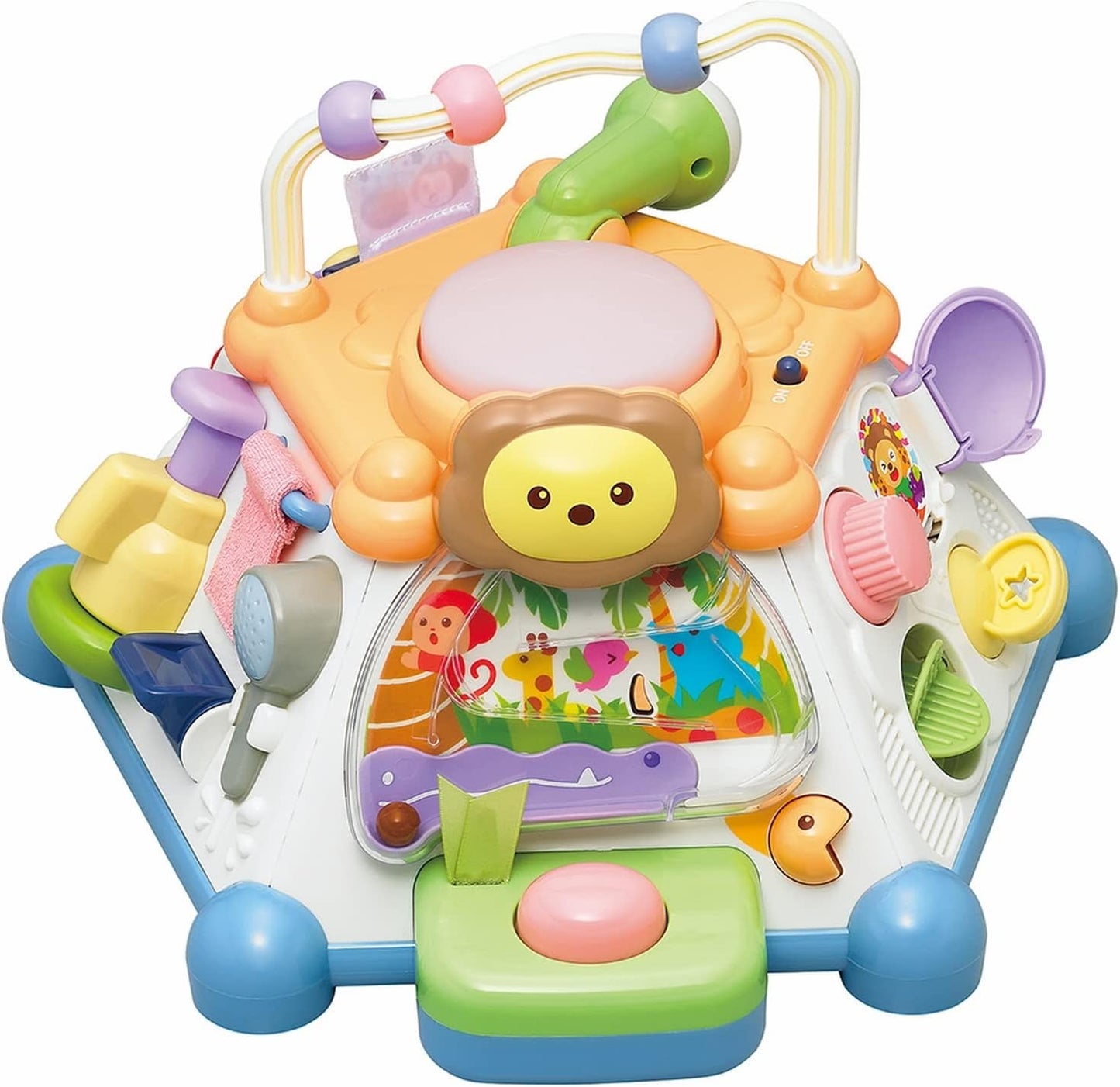 Toyroyal Fun Educational! Educational Box + (Educational Toy / Finger Play / Development), Adorable Pastel Colors (Sound and Light), For Babies Aged 0, 1, 2