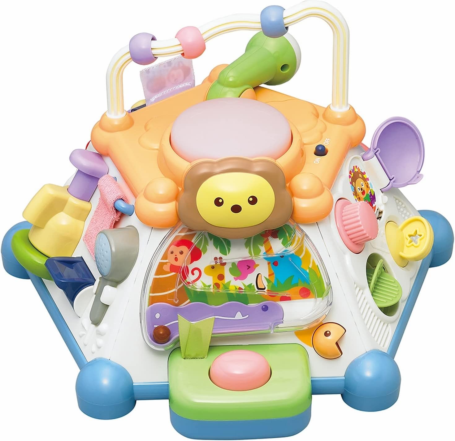 Toyroyal Fun Educational! Educational Box + (Educational Toy / Finger Play / Development), Adorable Pastel Colors (Sound and Light), For Babies Aged 0, 1, 2