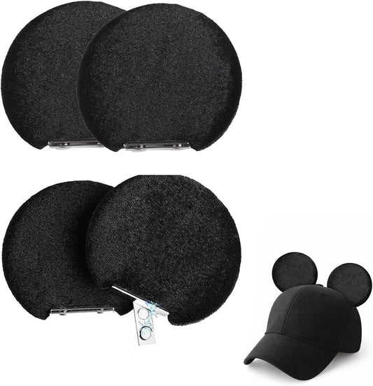 4 Piezas Orejas de Ratón Magnéticas para Familias en Parques Temáticos y Halloween, Fiestas de Navidad. Clips de Orejas Desmontables, Accesorios de Decoración para Sombreros, Regalo para