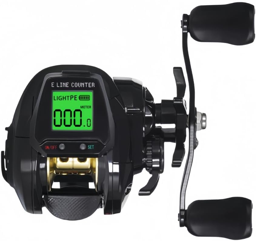 Baitcasting Reel Electric Fishing Reel Fly Fishing Reel Bait Reel Digital Display Smooth Winding Lightweight Large Resistance USB Rechargeable Solar Powered Left/Right Handle Maximum Drag Easy