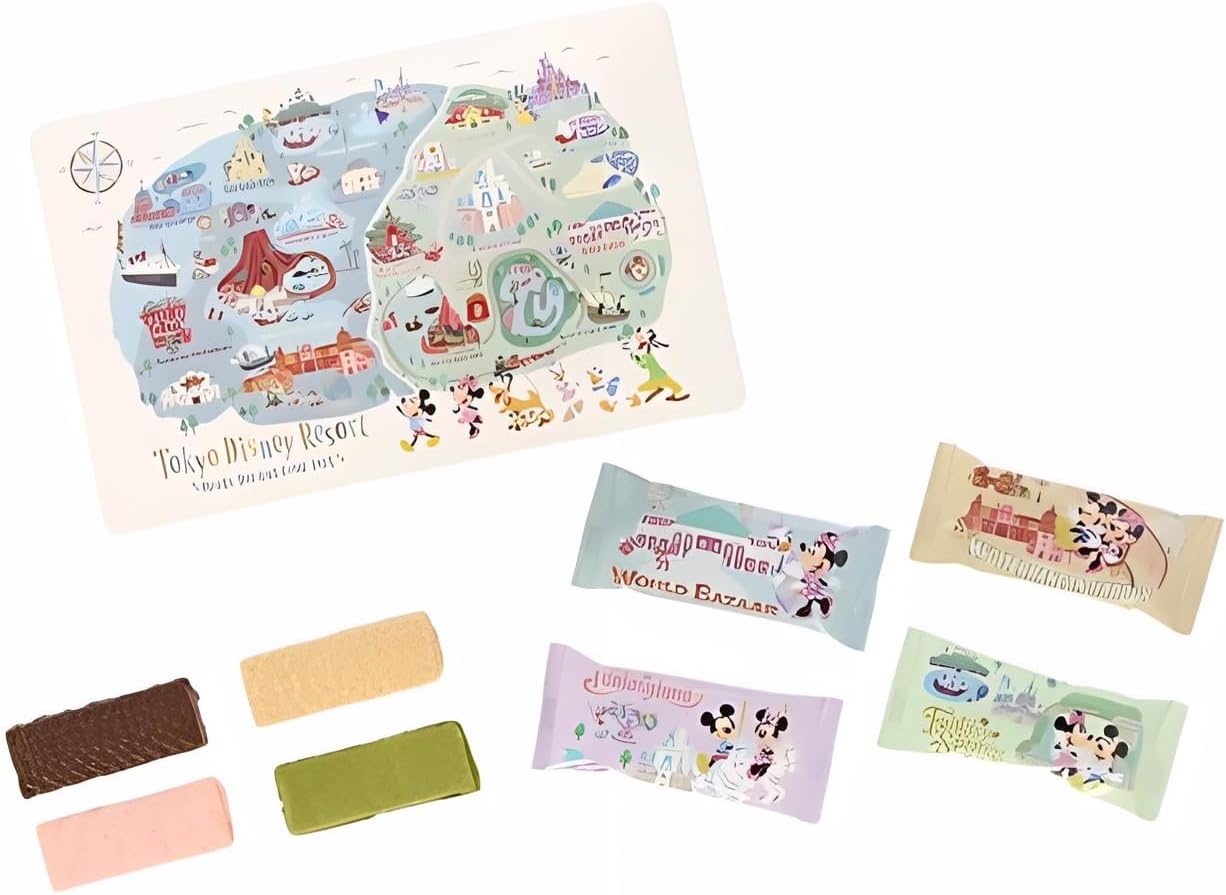 [Tokyo Disney Resort Limited] Chocolate Covered Wafers "Goods Based on Park Maps and Icons" TDR TokyoDisneyResort Popular Candy Souvenir Disney Goods Present (1 Piece)