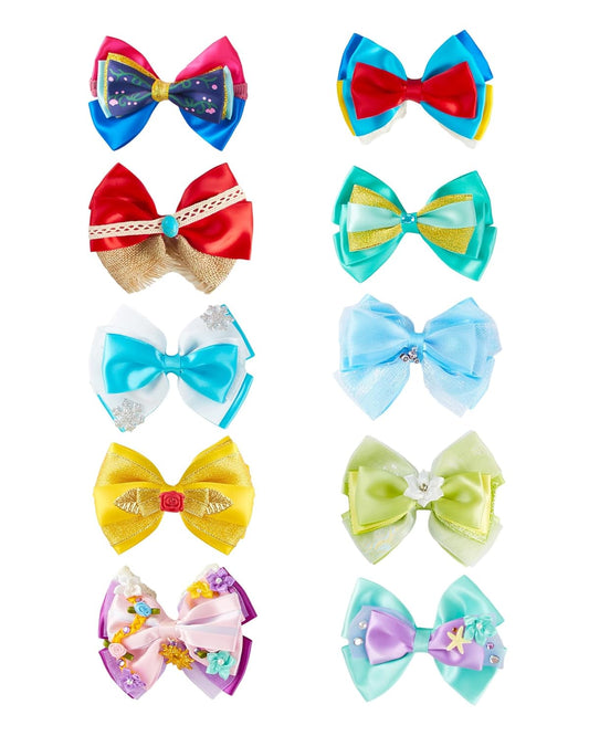 10 pinzas de lazo de pelo de princesa de 4 pulgadas para mujeres y niñas, accesorios para el cabello, set de regalo de fiesta