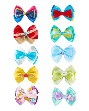 10 pinzas de lazo de pelo de princesa de 4 pulgadas para mujeres y niñas, accesorios para el cabello, set de regalo de fiesta