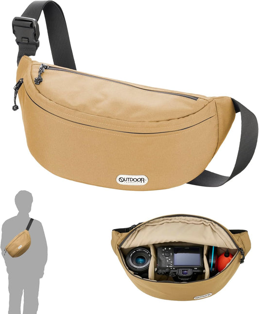 Hakuba AMZODCSB07BE 4977187005332 Camera Shoulder Bag 07 AZ Beige Lightweight Sling Type Camera Bag, YKK Zipper, Water Repellent Fabric