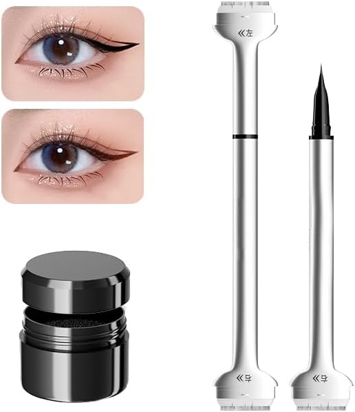 YAYAMIYA 3 in 1 Eyeliner & Eyelash Tool, Double Headed Eyelash Stamp, Eyeliner Eyelash Makeup, DIY Stamping Eyelashes, Realistic Lower Eyelash Stamp, Easy to Put on Waterproof, Sweatproof, Natural