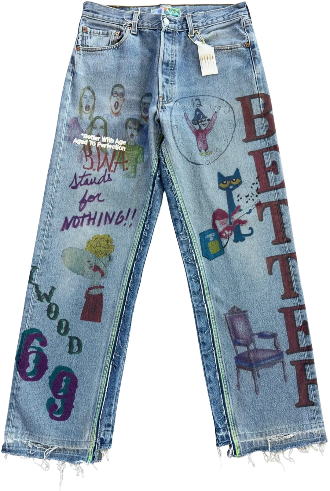 *BETTER WITH AGE 'HARRISON' DOUBLE WIDE DENIM JEANS