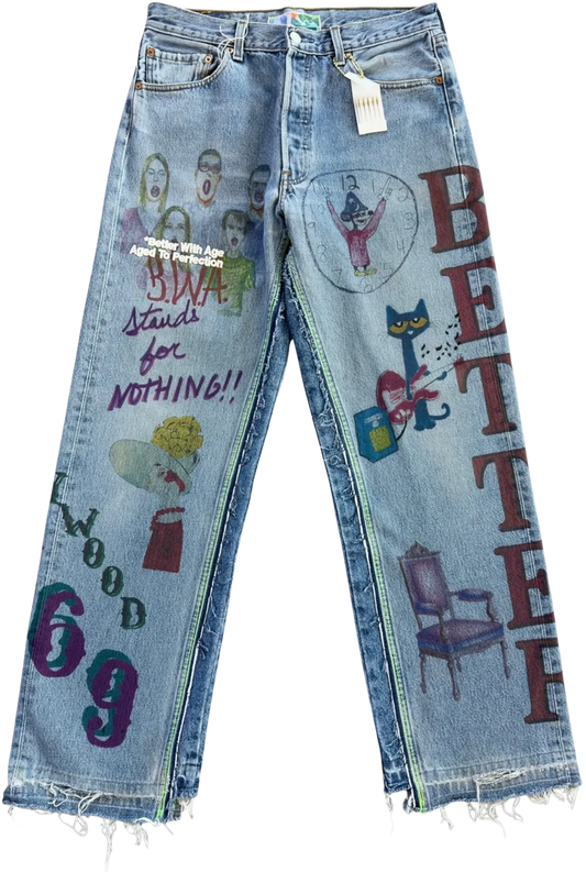 *BETTER WITH AGE 'HARRISON' DOUBLE WIDE DENIM JEANS
