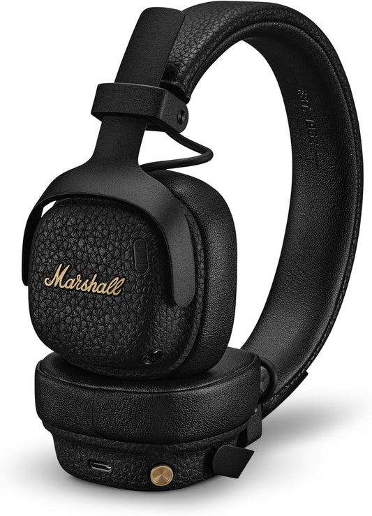 Marshall Wireless Noise Cancelling On-Ear Headphones, Milton A.N.C, Black, Bluetooth, 50 Hours of Continuous Playback, Call Support