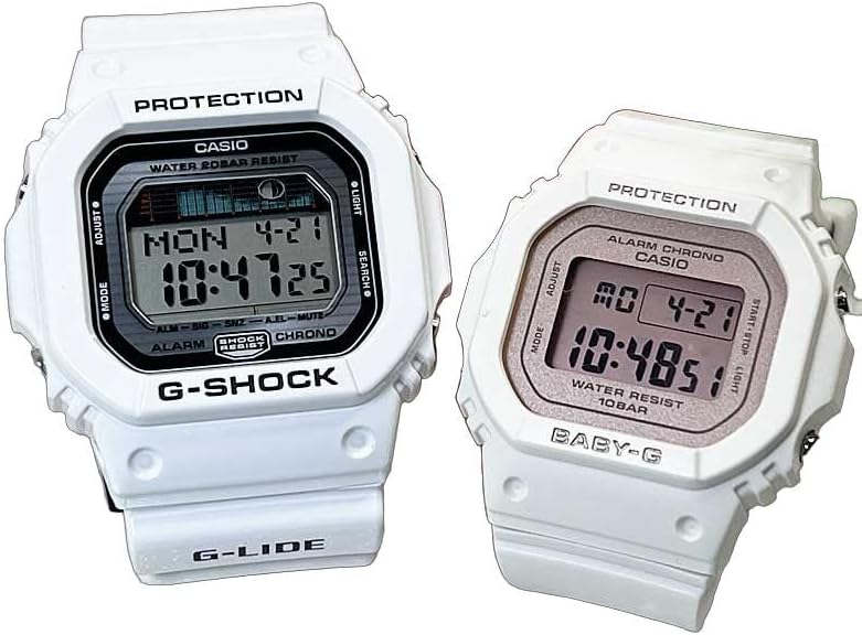 CASIO GLX-5600-7JF BGD-565SC-4JF Pair Watch G-Shock Baby G Digital Quartz Pair Case Set of 2, white pink