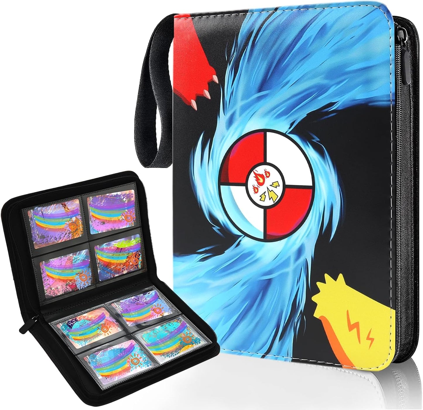 Trading Card File 400 Pocket Card Case, Large Capacity, Waterproof and Abrasion Resistant Surface, Portable Zipper