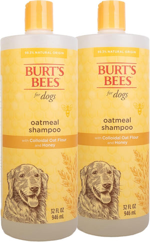 Burt's Bees for Pets Champú de avena para perros con harina de avena coloidal y miel, 2 unidades, fórmulas de origen 95% natural, champú para perros - 2 unidades, 32 onzas